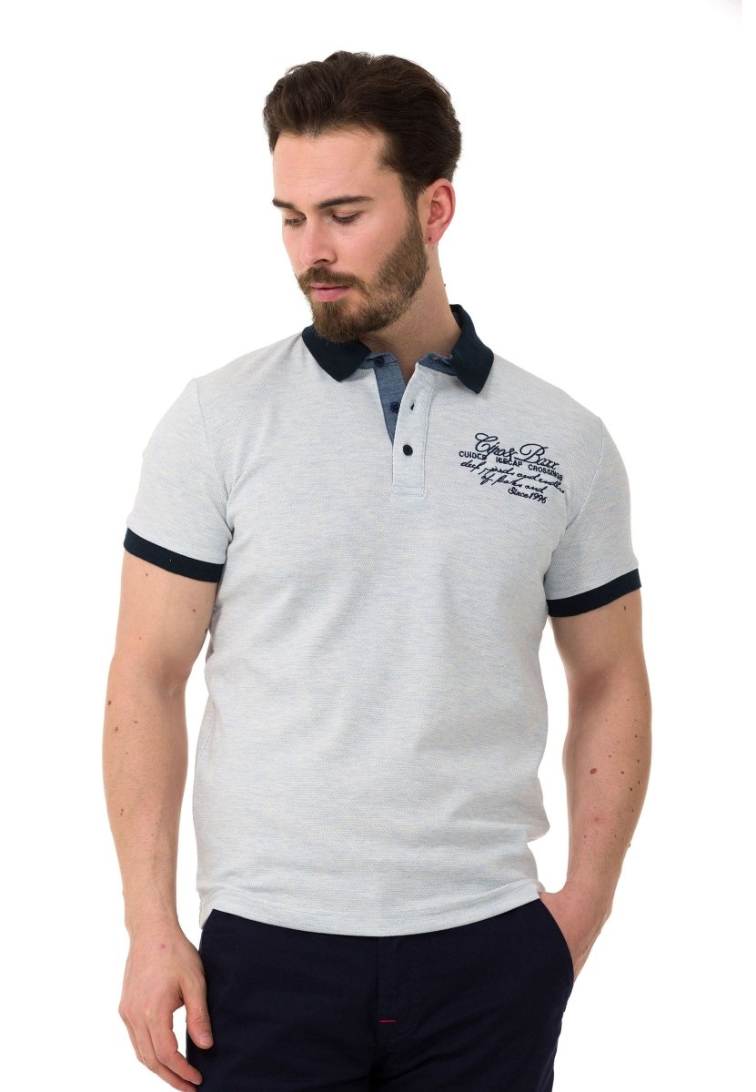 CT767 Text Print Polo Men's T-Shirt