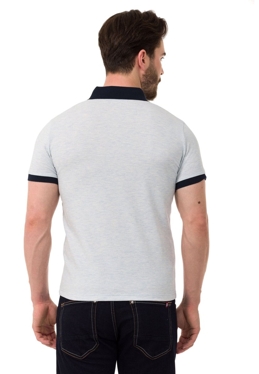 CT767 Text Print Polo Men's T-Shirt