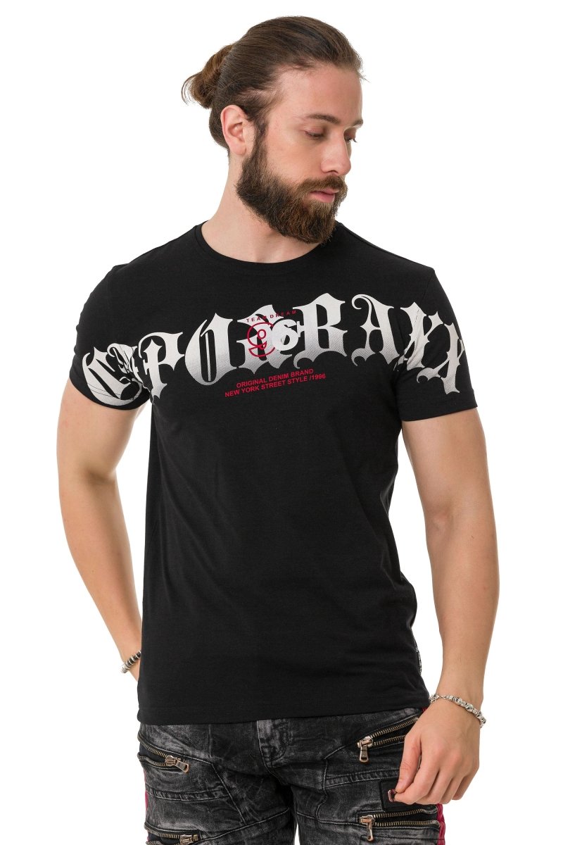 CT768 Men's Printed T-Shirt with Bold Cipo & Baxx Logo