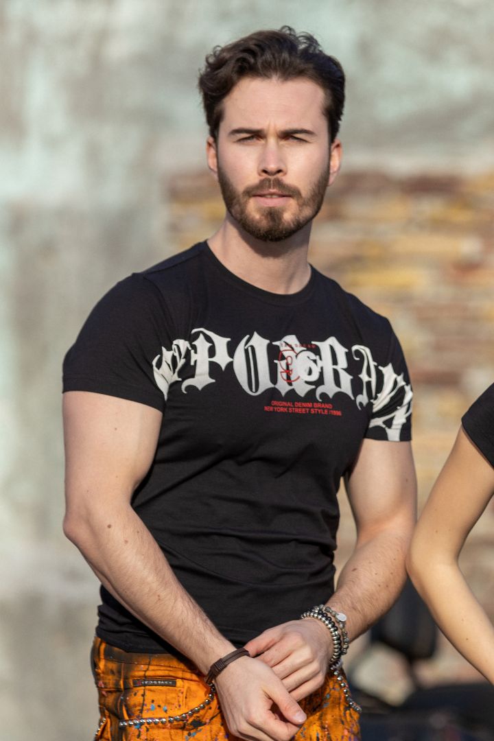 CT768 Men's Printed T-Shirt with Bold Cipo & Baxx Logo