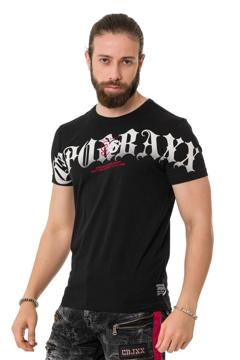 CT768 Men's Printed T-Shirt with Bold Cipo & Baxx Logo