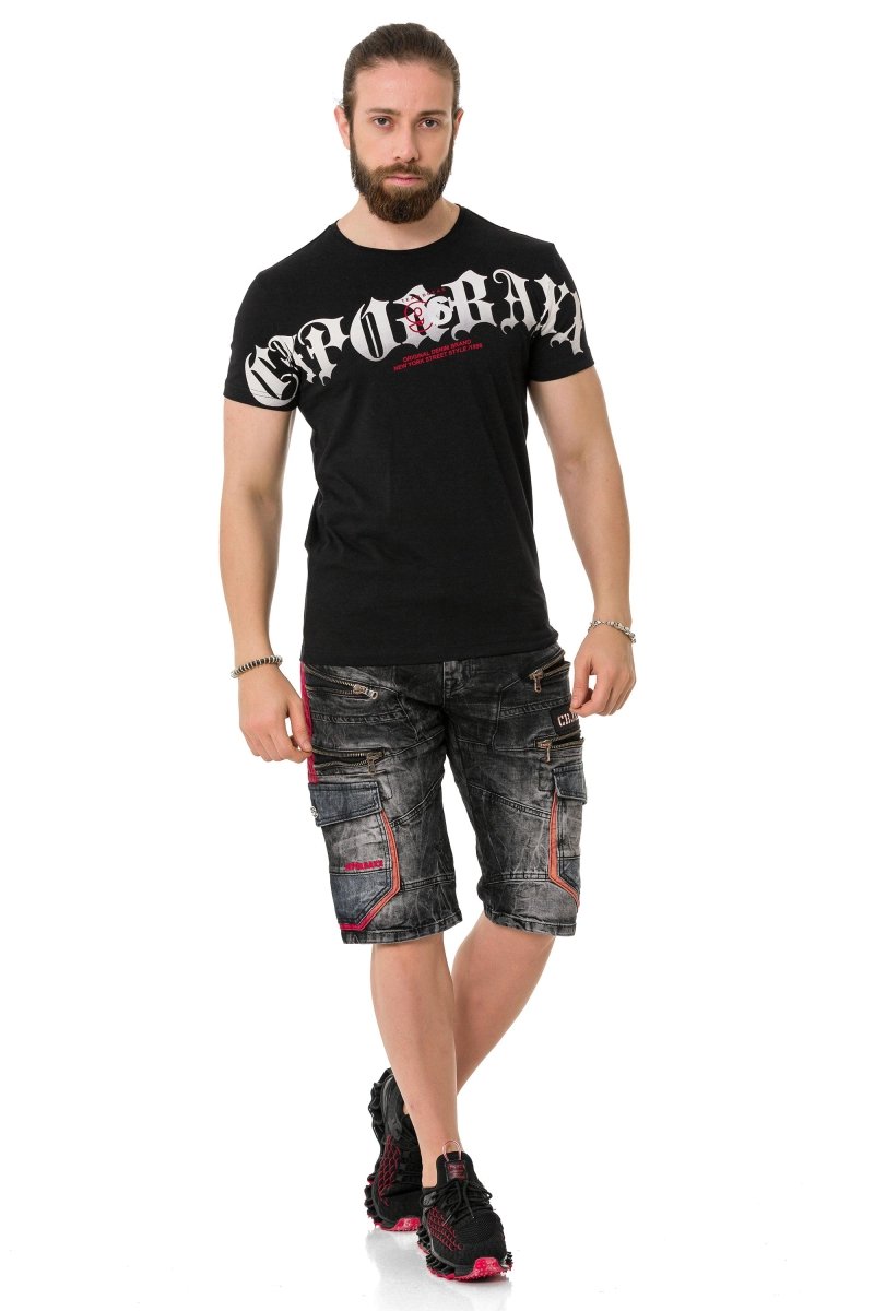 CT768 Men's Printed T-Shirt with Bold Cipo & Baxx Logo