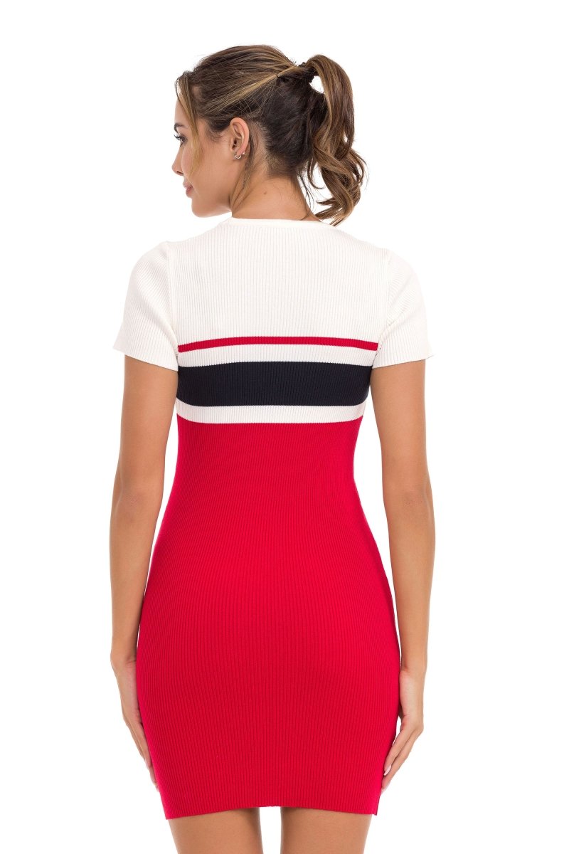 WP257 Striped Knit Mini Dress