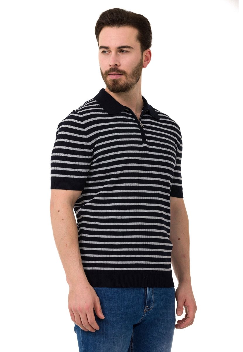 CT751 Ribbed Striped Knit T-Shirt