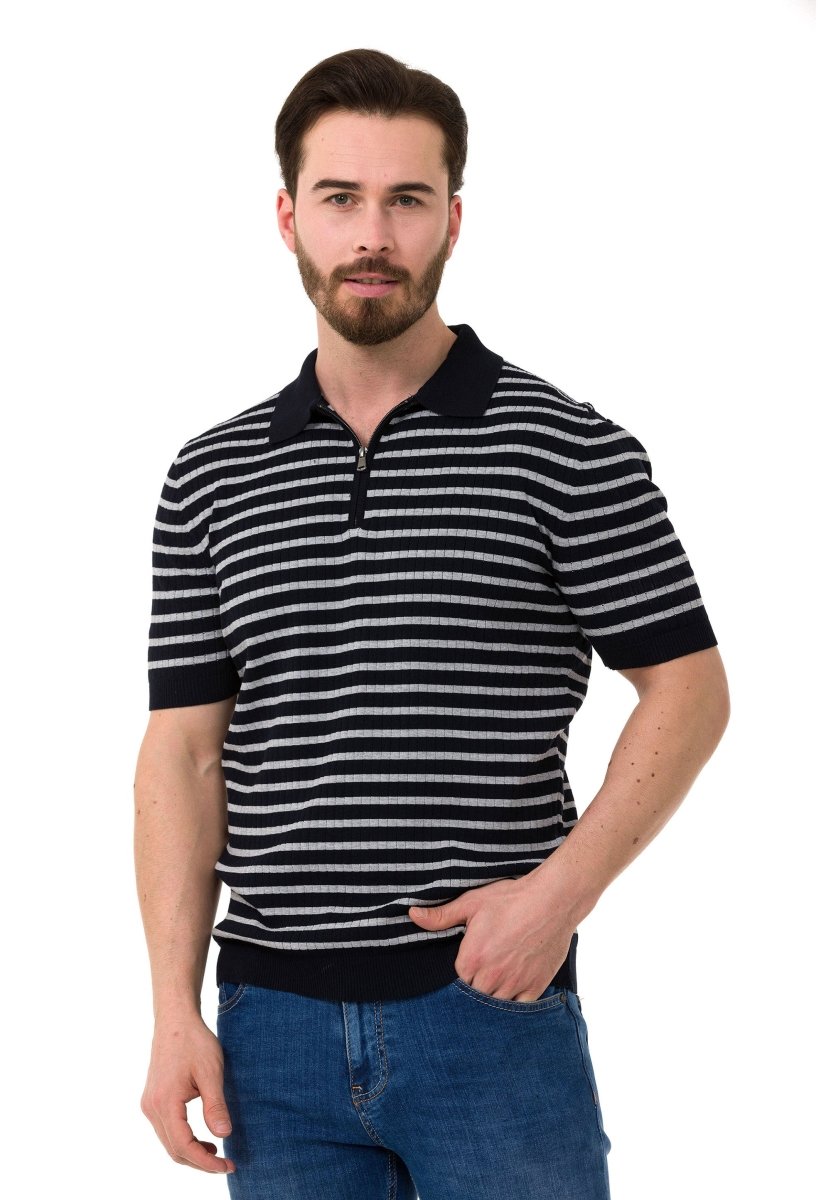 CT751 Ribbed Striped Knit T-Shirt
