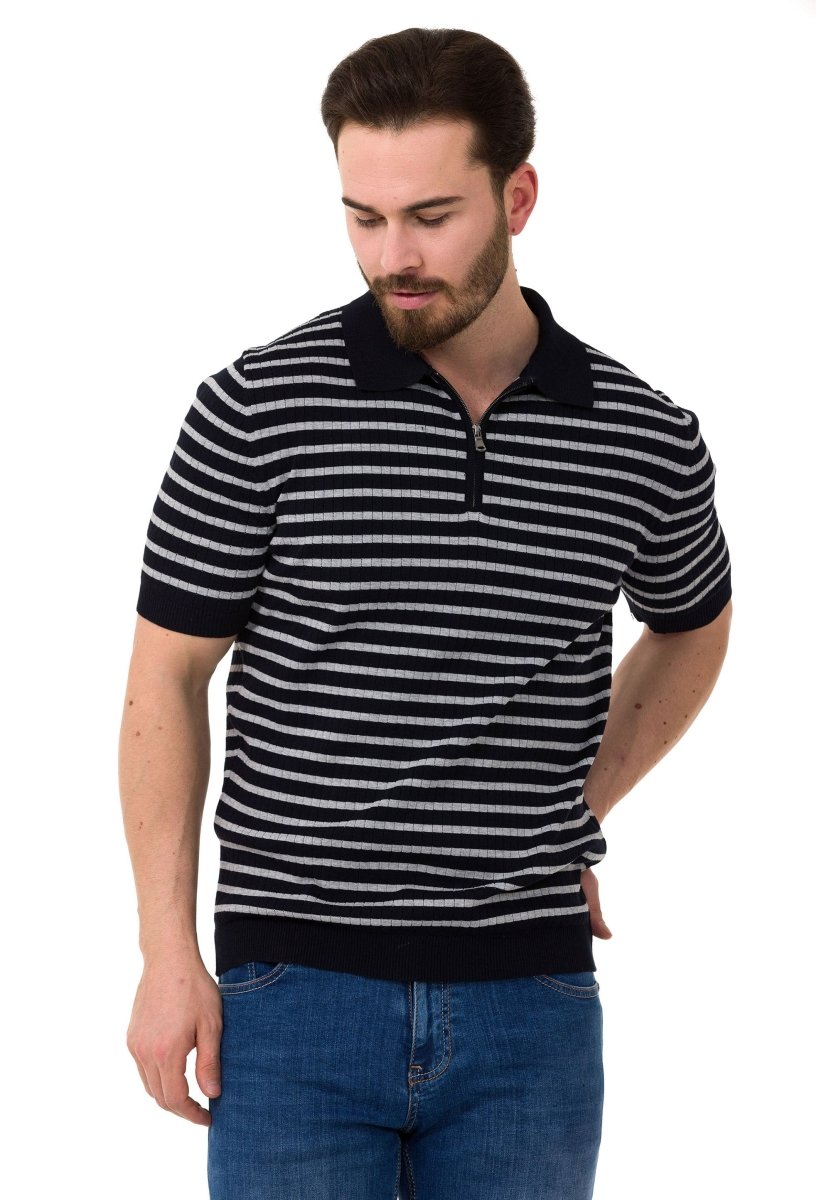 CT751 Ribbed Striped Knit T-Shirt