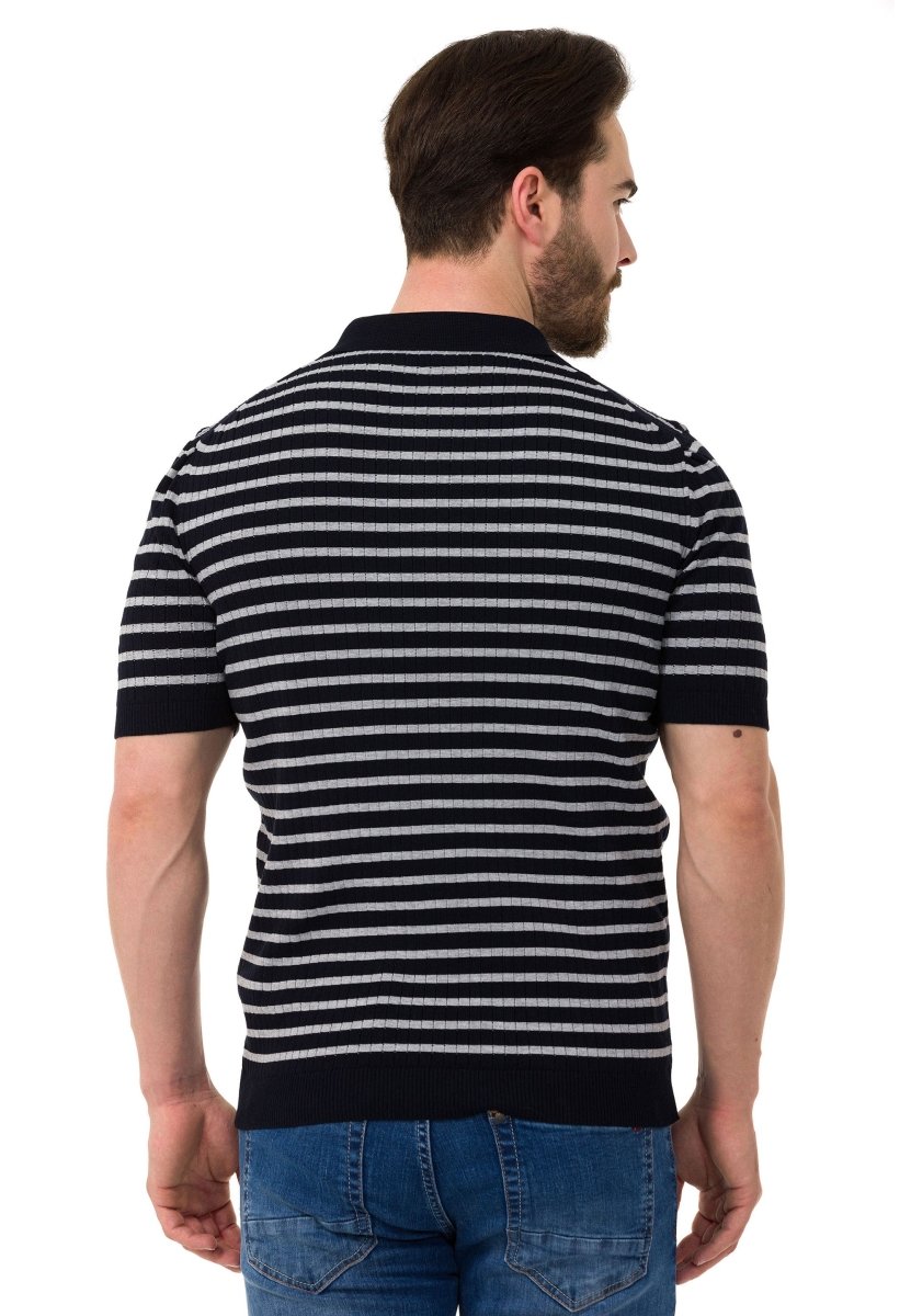 CT751 Ribbed Striped Knit T-Shirt