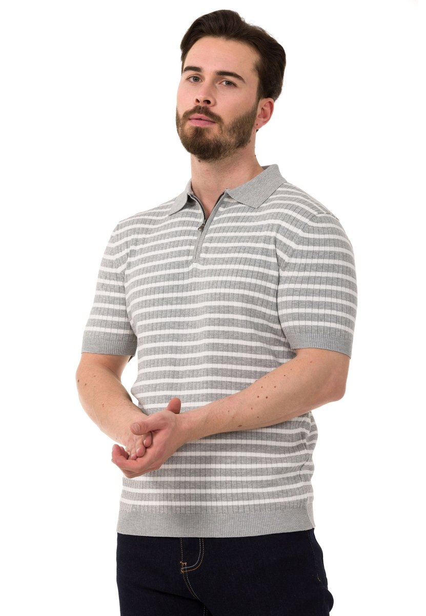 CT751 Ribbed Striped Knit T-Shirt