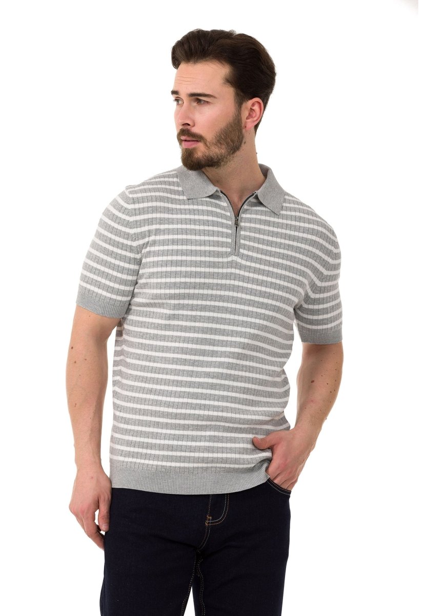 CT751 Ribbed Striped Knit T-Shirt