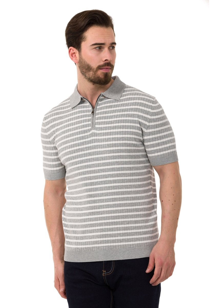 CT751 Ribbed Striped Knit T-Shirt