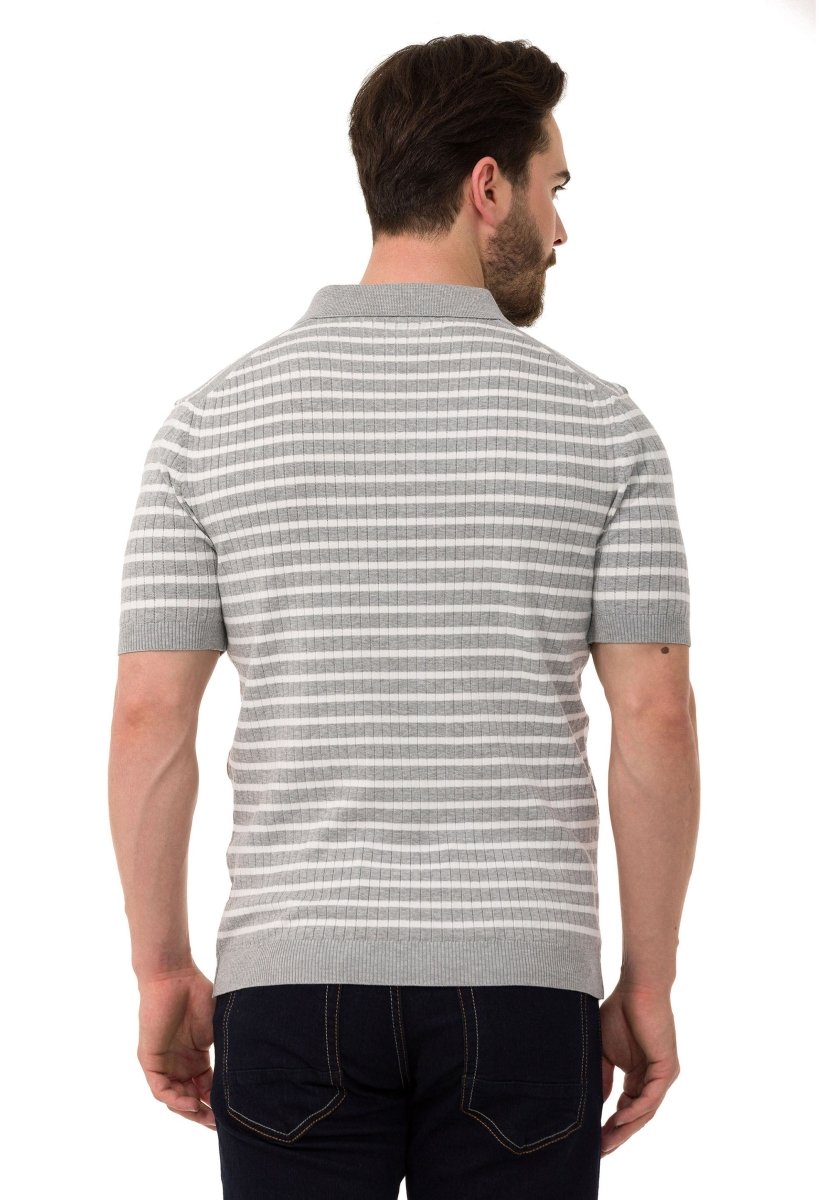 CT751 Ribbed Striped Knit T-Shirt