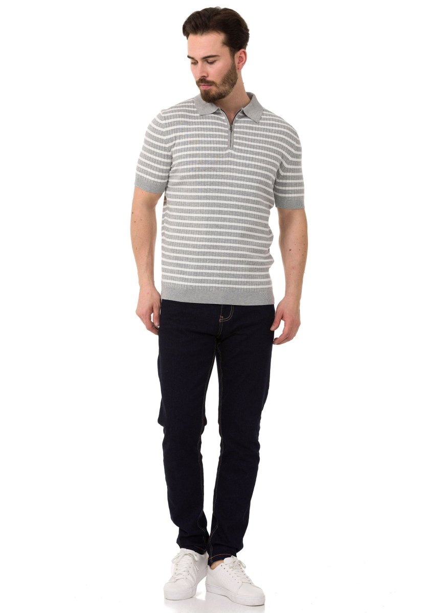 CT751 Ribbed Striped Knit T-Shirt