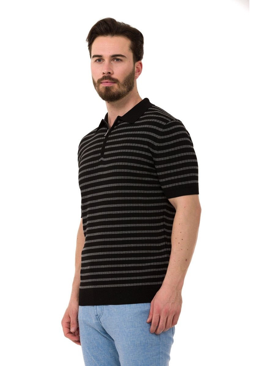 CT751 Ribbed Striped Knit T-Shirt