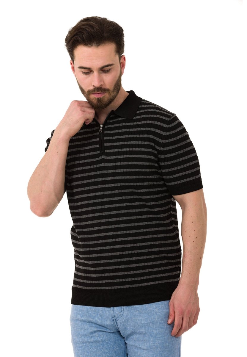 CT751 Ribbed Striped Knit T-Shirt