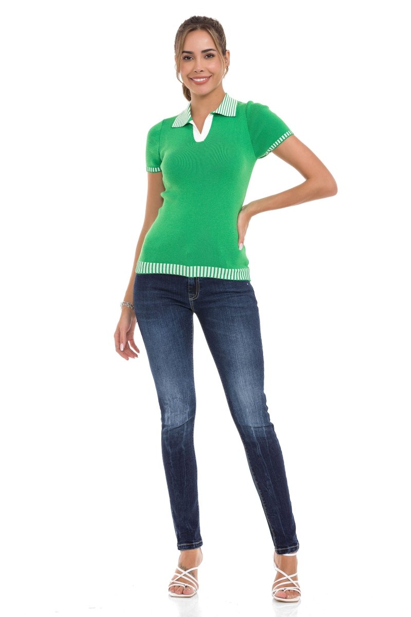 WT354 Polo Collar Knit Women's T-Shirt