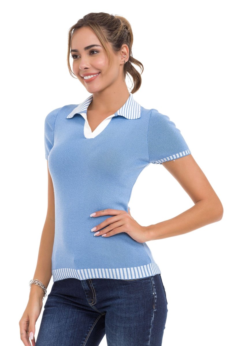 WT354 Polo Collar Knit Women's T-Shirt