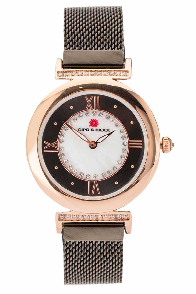 WZ105 Gold Mesh Band Stone Steel Women's Watch