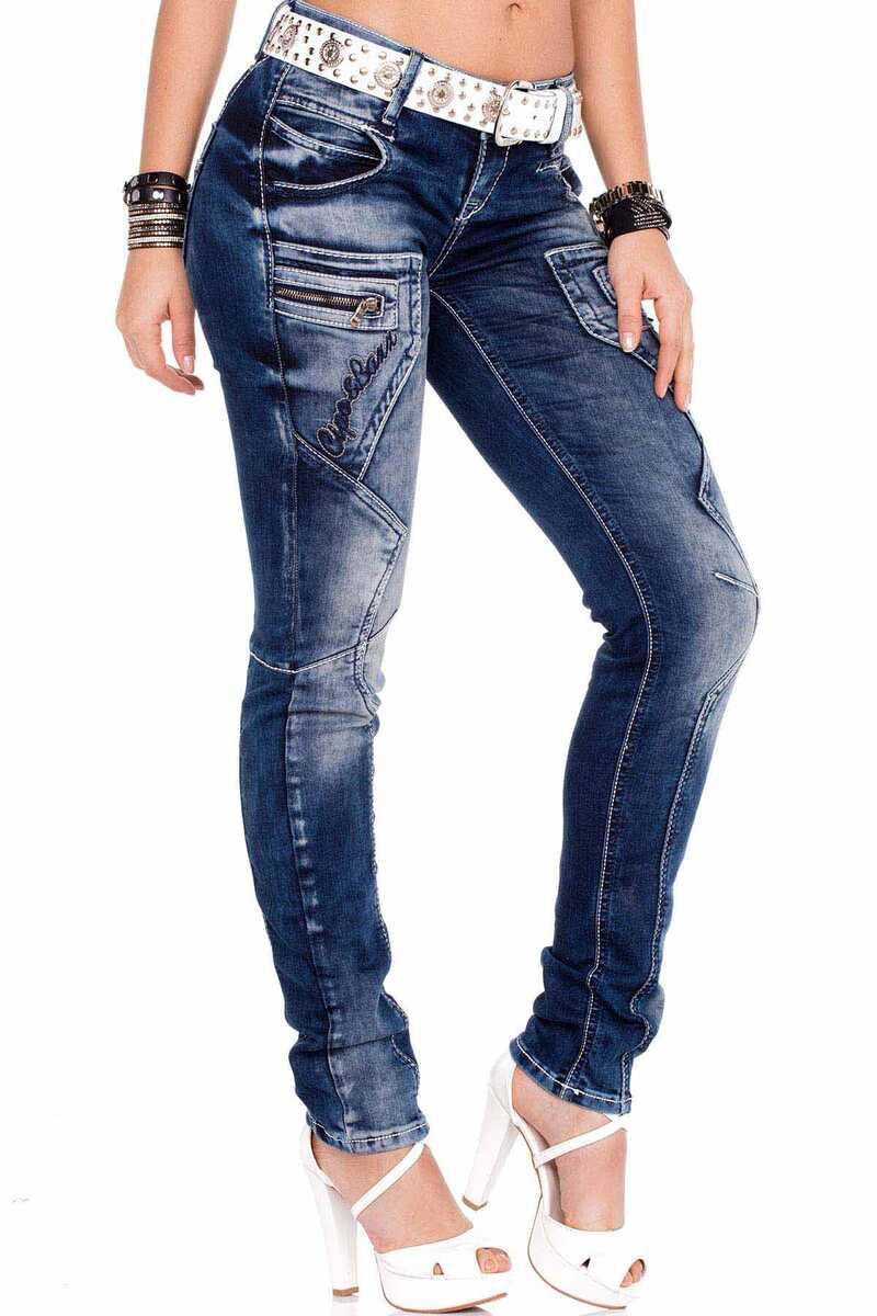 WD200B Women's Decorative Stitch Slim Fit Jeans