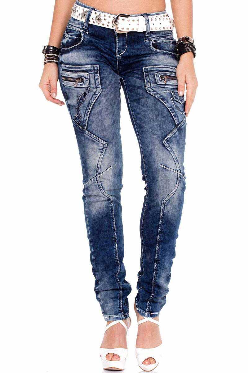 WD200B Women's Decorative Stitch Slim Fit Jeans