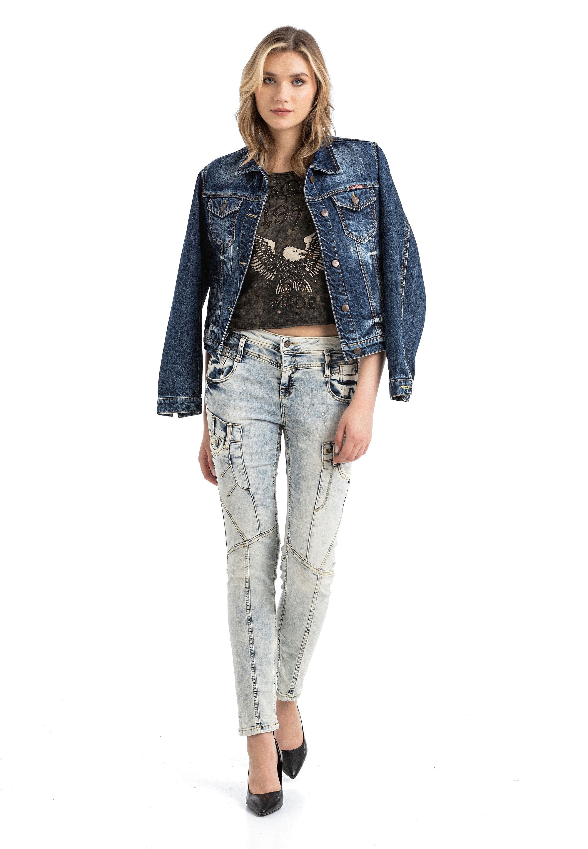 WD216 Women's Casual Fit High-Waist Jeans