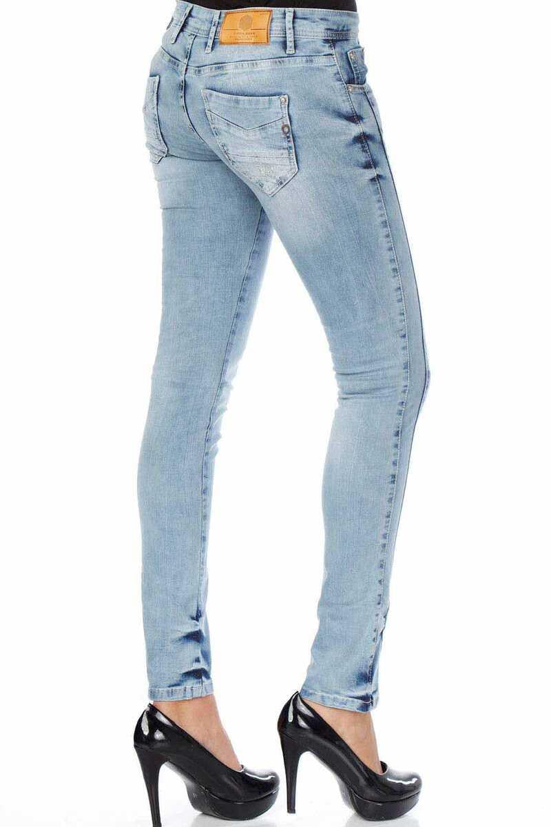 WD226 Patched Washed Stitched Jeans