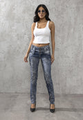 WD245 Double Belt Washed Women's Jeans