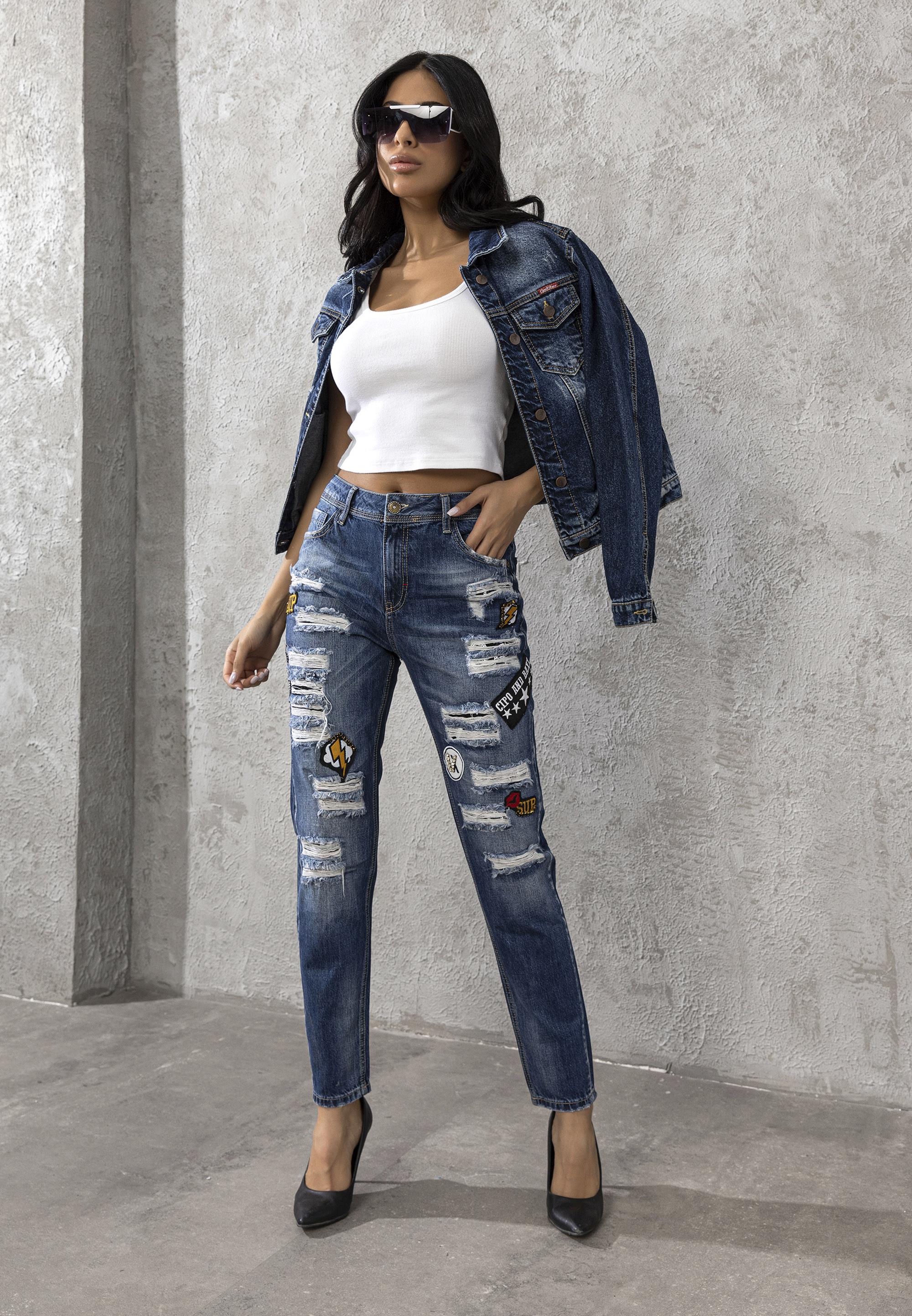 WD298 Boyfriend Fun Embellished Women's Jeans