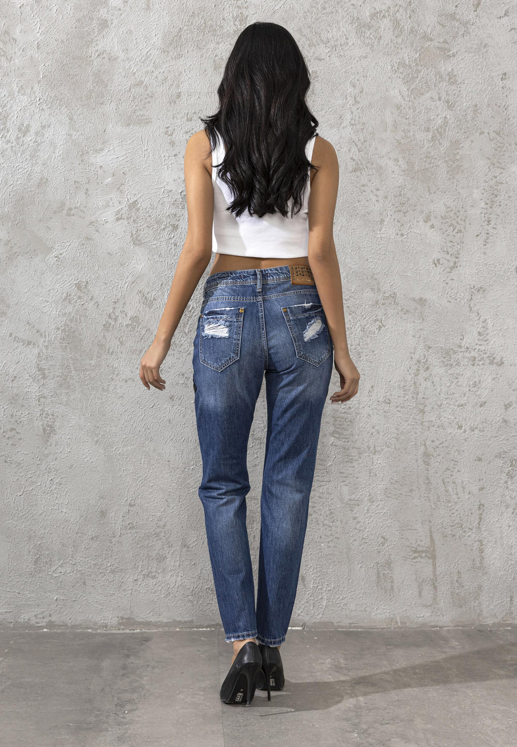 WD298 Boyfriend Fun Embellished Women's Jeans
