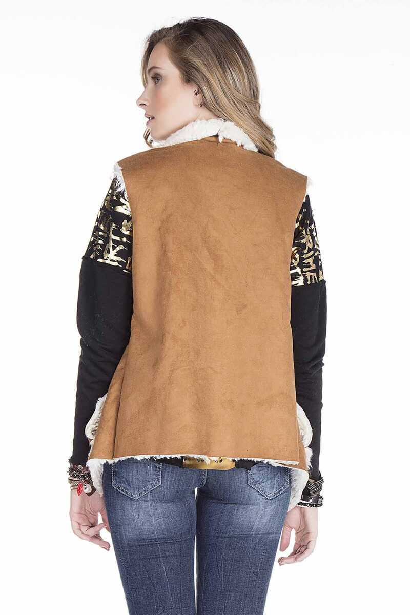 WW108 Faux Fur Lined Sleeveless Winter Vest