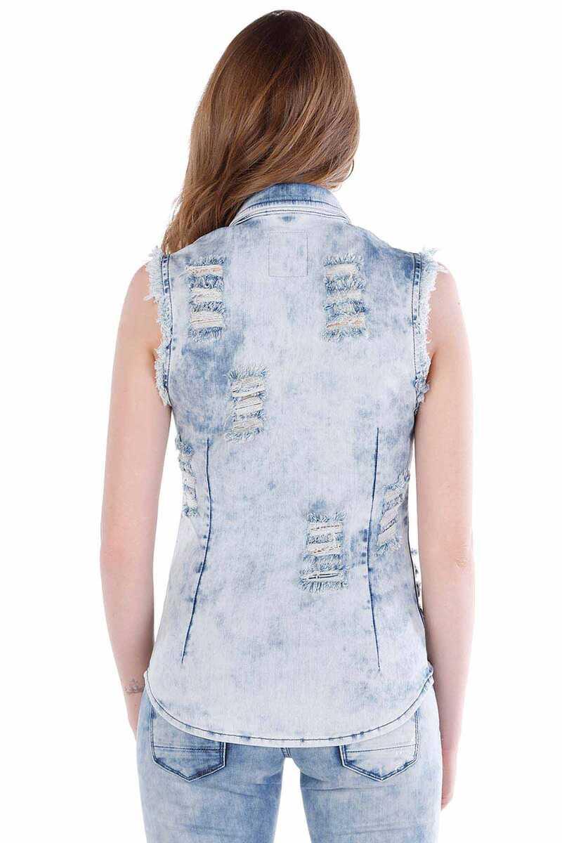 WH103 Women's Ice Blue Vintage Vest
