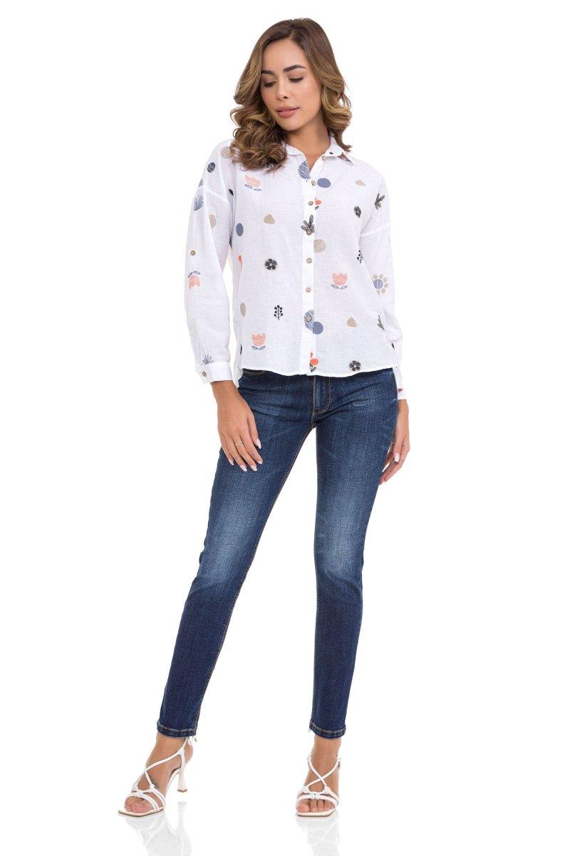 WH130 Embroidery Detail Women's Shirt
