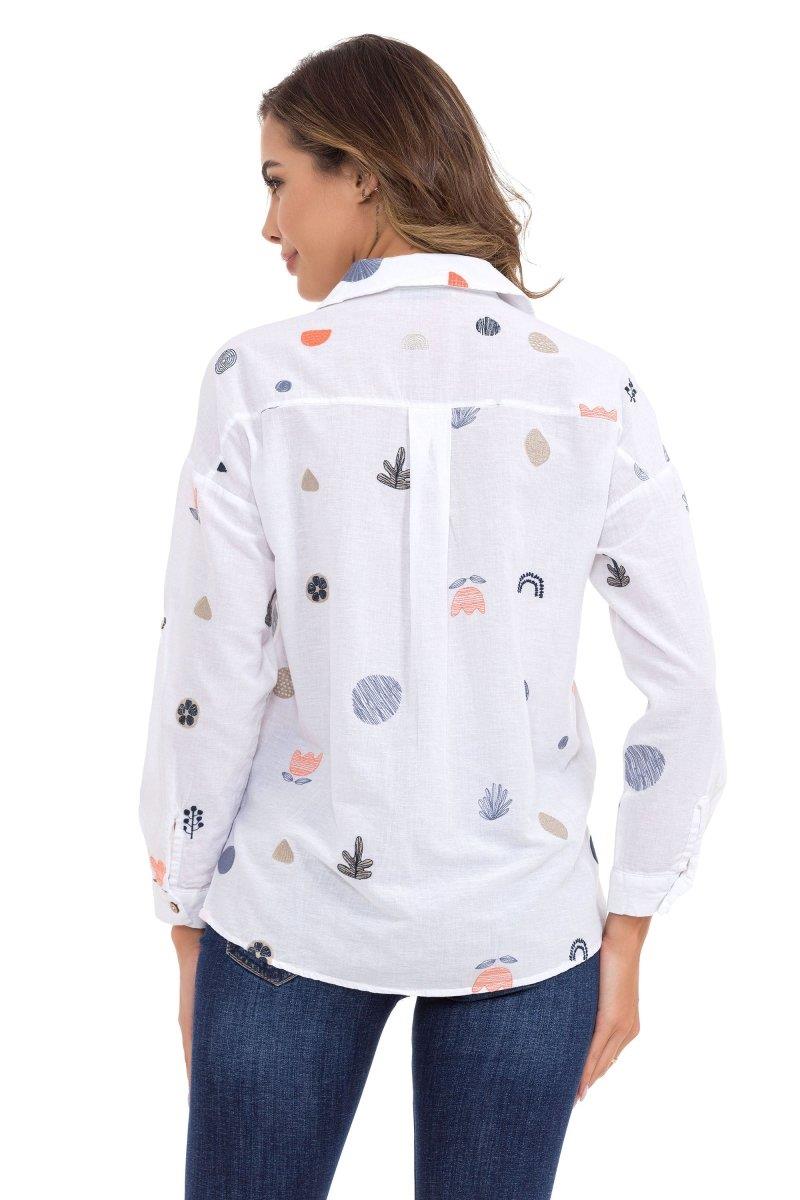 WH130 Embroidery Detail Women's Shirt