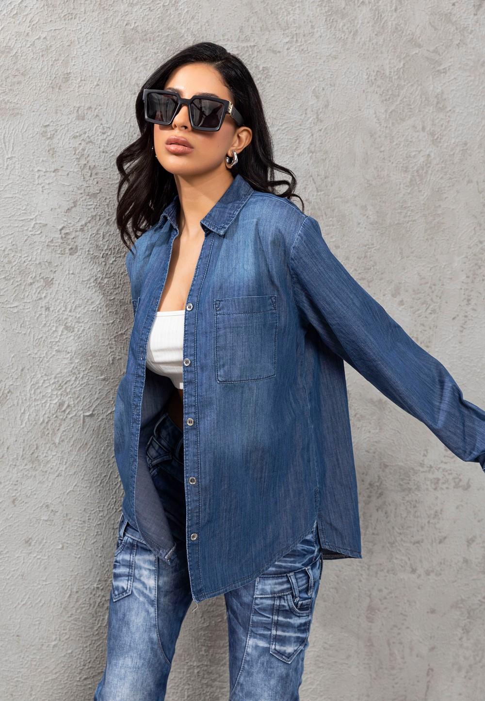 WH134 Basic Women's Blue Shirt