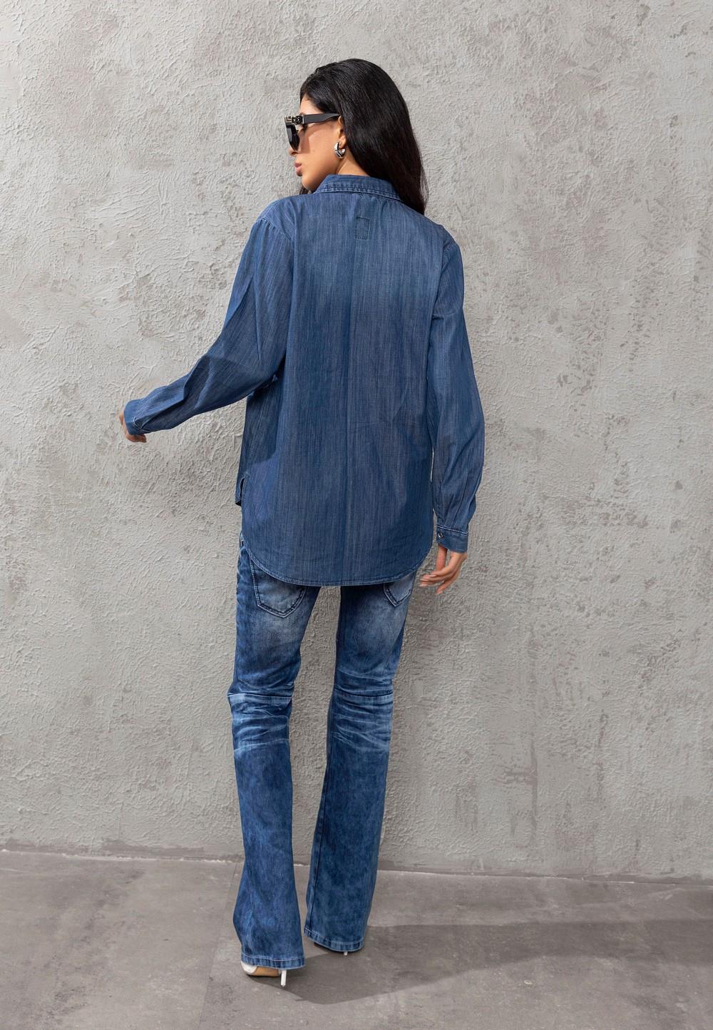 WH134 Basic Women's Blue Shirt