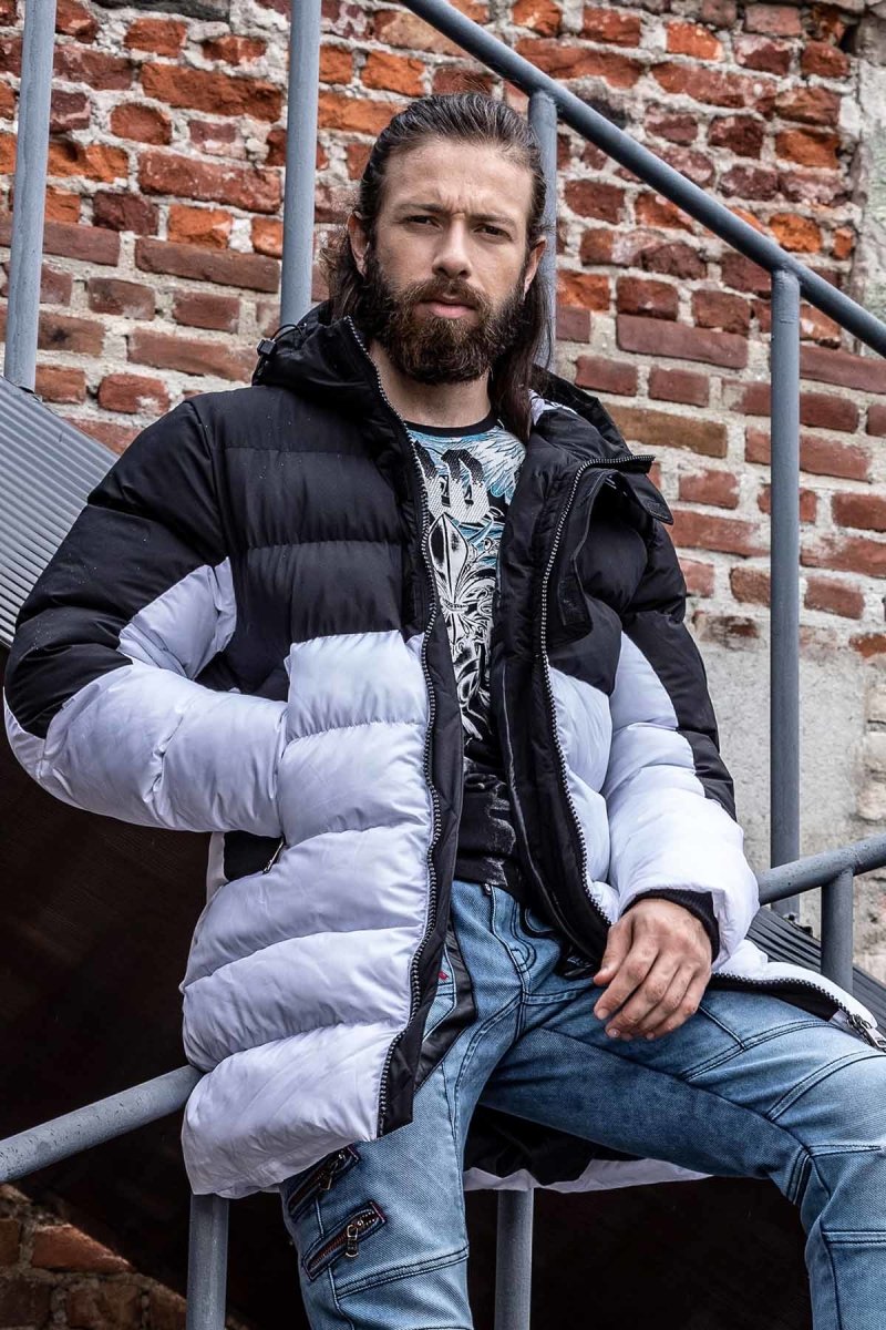 CM206 Black & White Men's Puffer Jacket