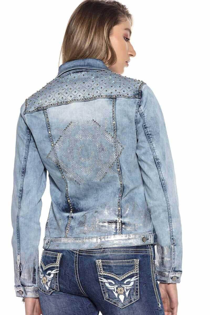 WJ174 Women's Stone Embellished Denim Jacket