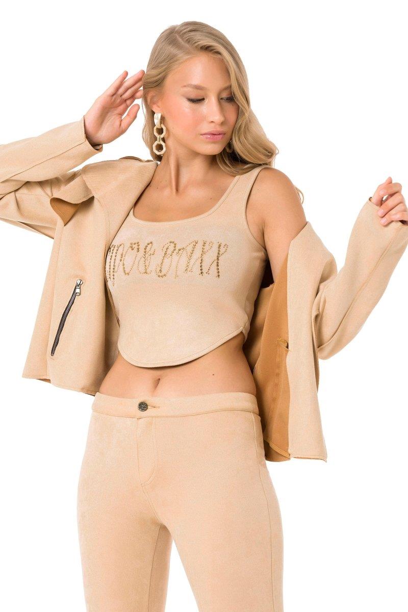 WJ202 Suede Sand Color Sport Jacket