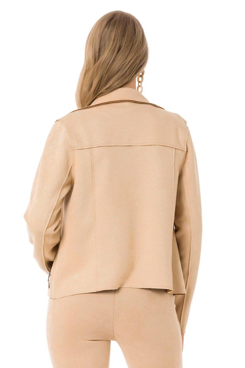 WJ202 Suede Sand Color Sport Jacket