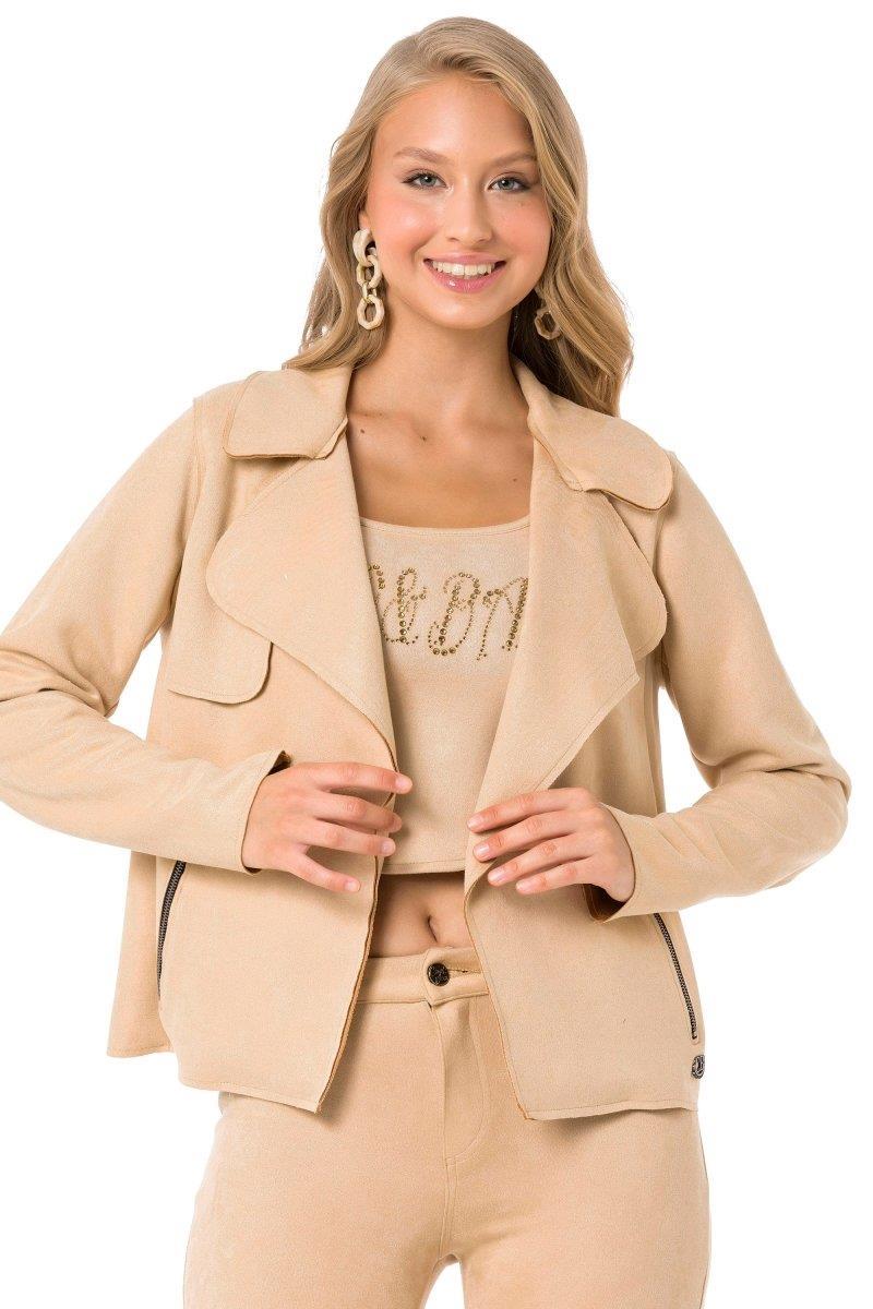 WJ202 Suede Sand Color Sport Jacket