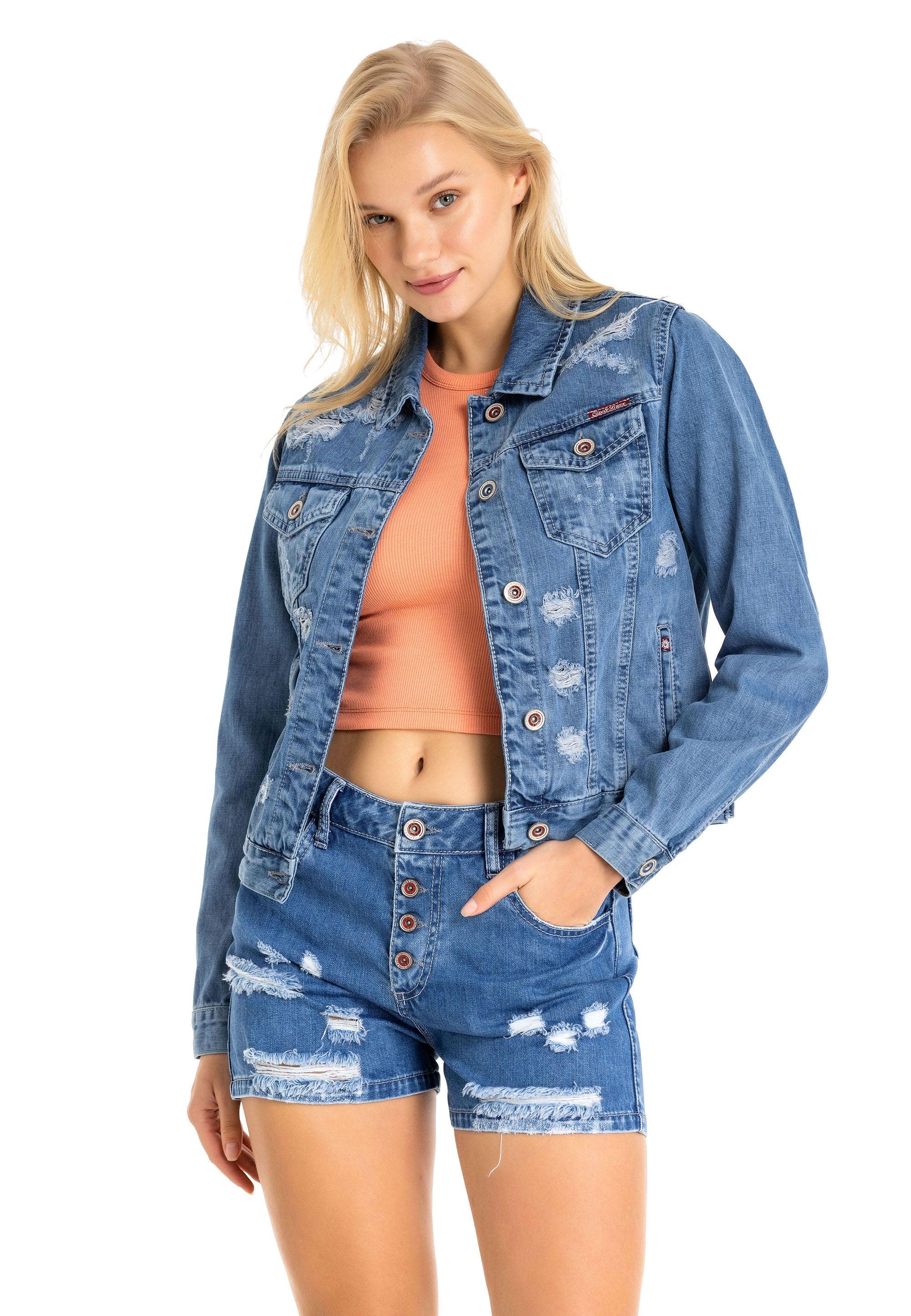 WJ212 Basic Cropped Women's Denim Jacket