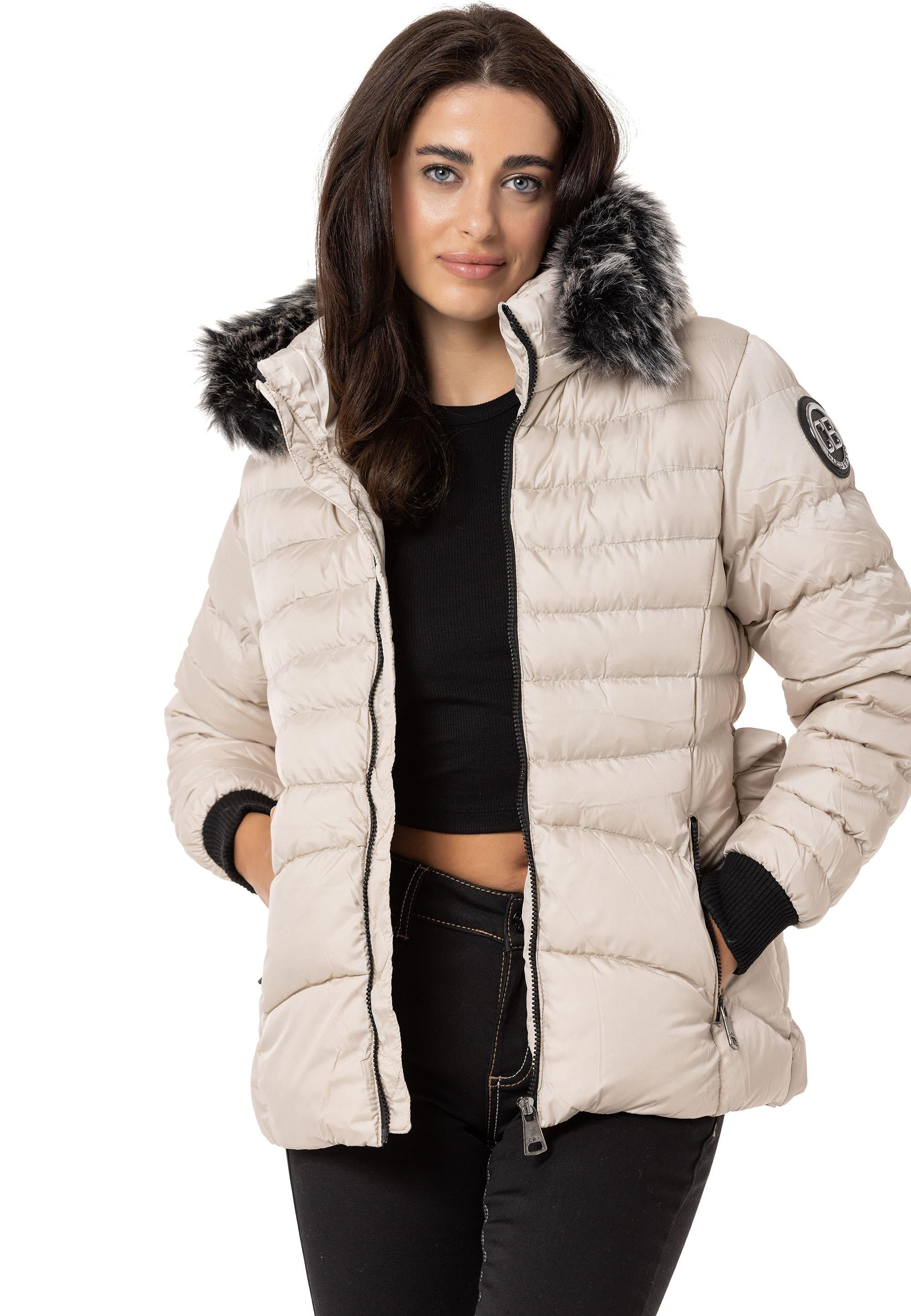 WM132 Fur-Trimmed Purple Women's Puffer Jacket